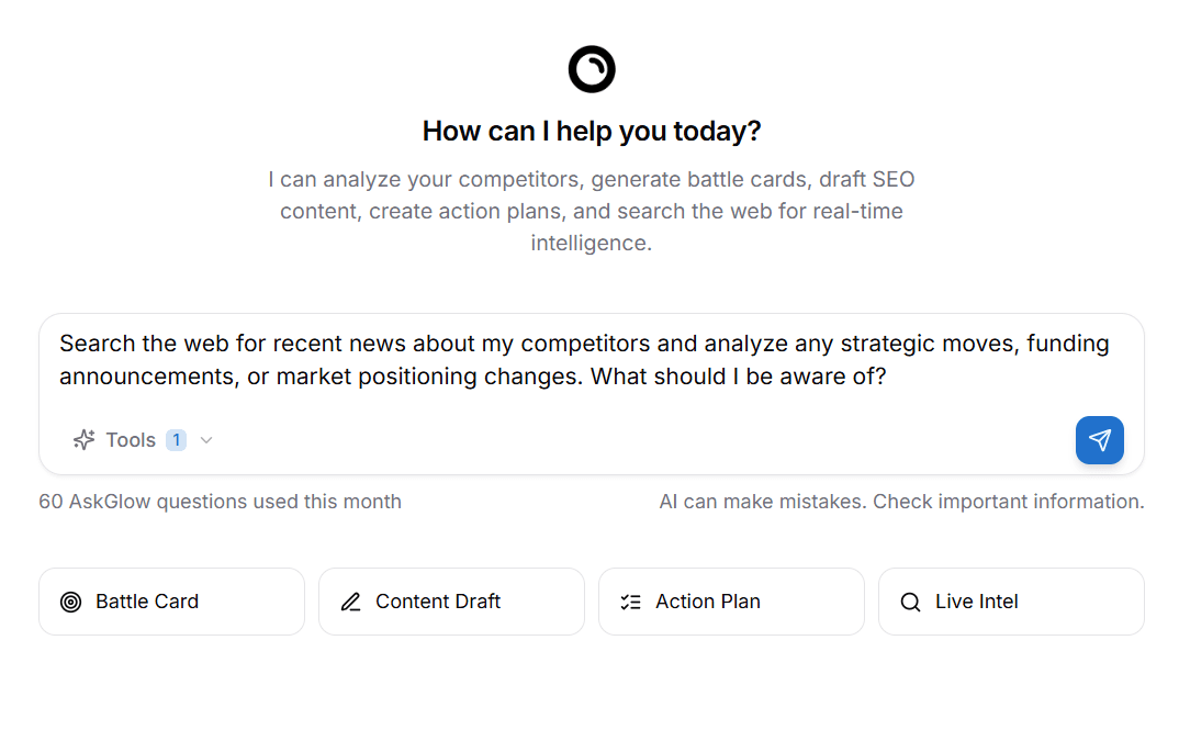 AskGlow AI Interface