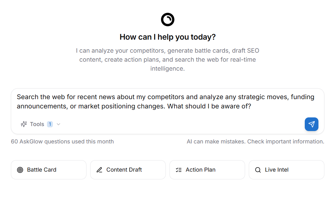 AskGlow AI Interface