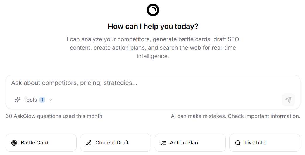AskGlow chat agent in SpyGlow